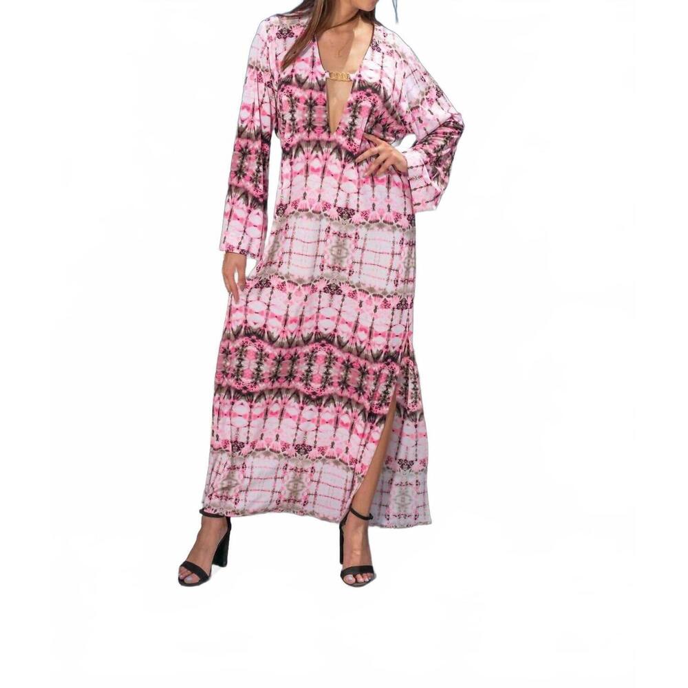 NEW BELLE D'AMOUR south beach kaftan in flamingo